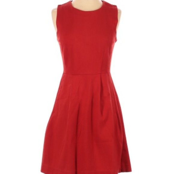 Madewell Abroad Red Fit & Flare Dress Size 6 - Picture 2 of 3